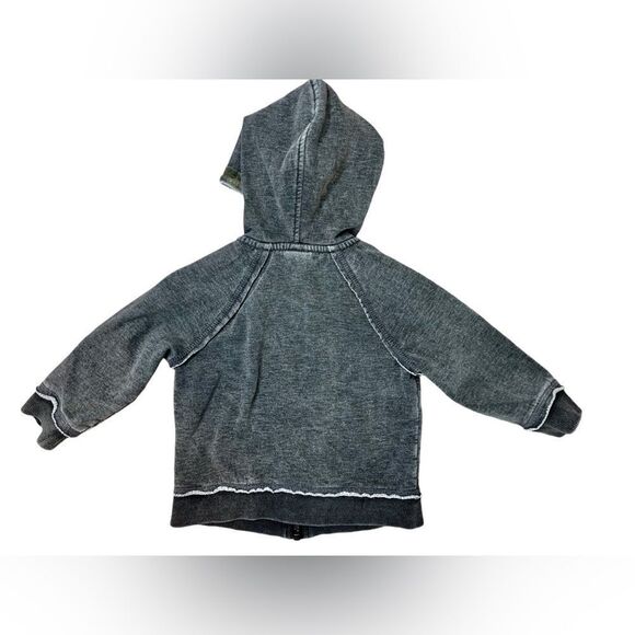 Art Class Charcoal Grey Hooded Full Zip Jacket Camo Trim Kidcore sz 18 months - Picture 4 of 9